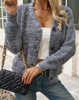 Elegant Polyester Knit Cardigan for Women