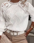 Lace Trim Fashion Patchwork Sweater