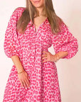 Women's V-Neck Print Dress