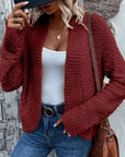 Solid Color Open Front Cardigan