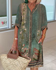 Floral Printed Shirt Dress