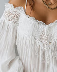 Lace And Tassel Off-The-Shoulder Top