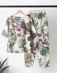 Floral Print Round Neck Two-Piece Set