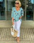 Cotton and Linen Floral Top