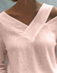 Stylish V-Neck Off-The-Shoulder Top