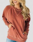 Textured Pullover Sweater with Pockets