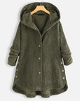 Ribbed Hooded Winter Coat for Women
