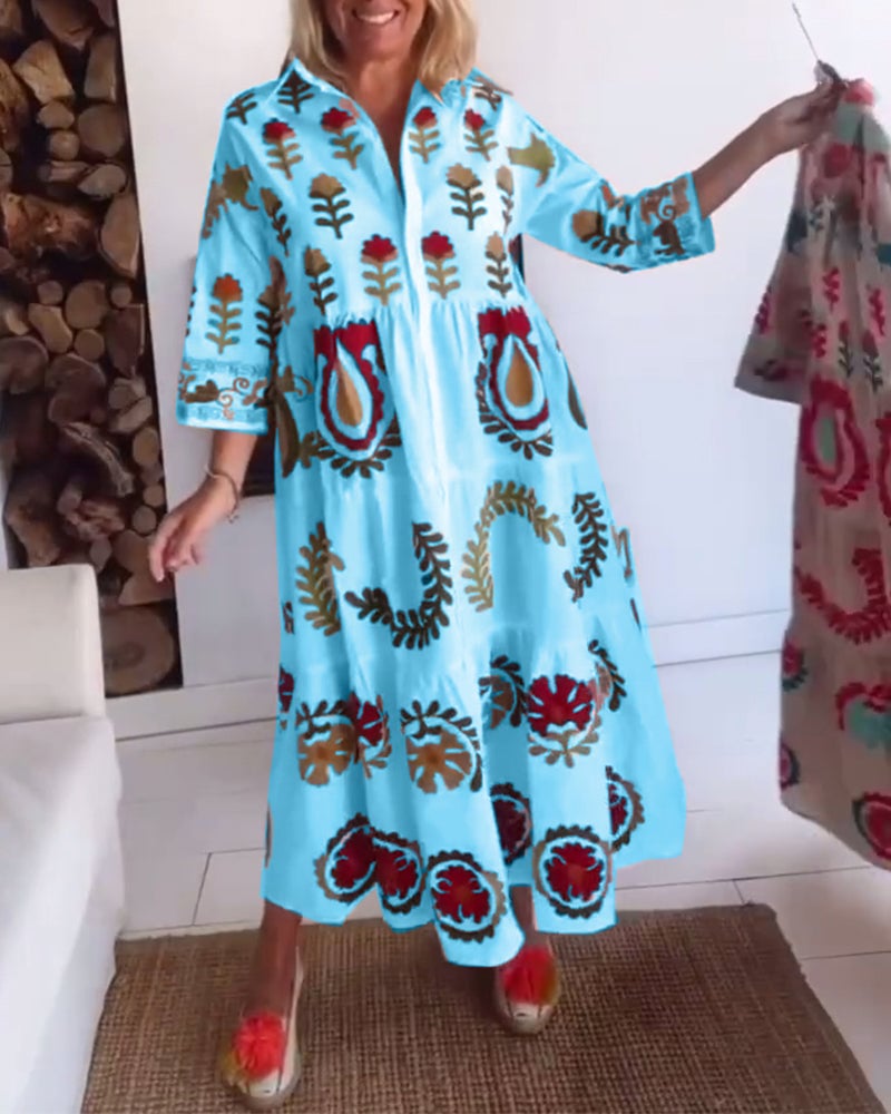Floral Graphic Print Dress