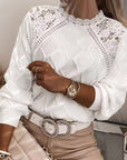 Lace Trim Fashion Patchwork Sweater