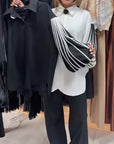 Contrast Line Long-Sleeved Shirt