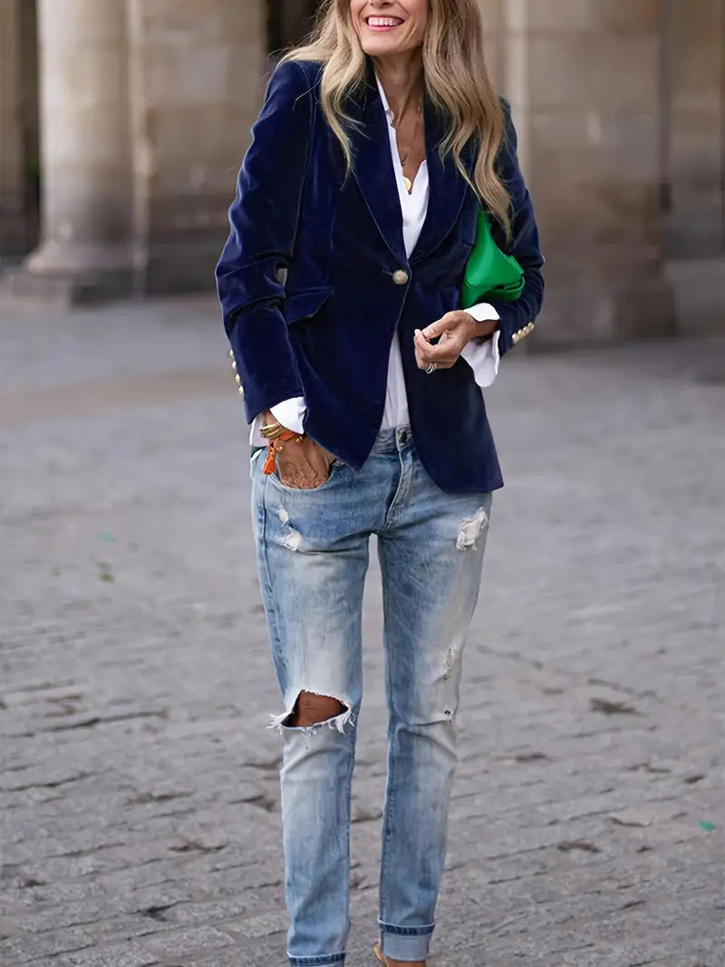 Elegant Velvet Blazer Jacket for Women