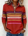 Fashionable Rainbow Striped Sweatshirt