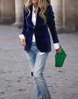 Elegant Velvet Blazer Jacket for Women