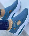 Women's Breathable Cashmere Mesh Platform Sneakers