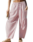 Casual Plaid Print Cropped Pants