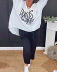 Round Neck Irregular Letter Print Top