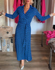 Chic Maxi Dress with Deep V Neckline
