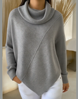 Asymmetrical Cowl Neck Sweater