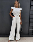 Women's Jumpsuit with Ruffled Sleeves