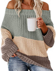 Women's Off Shoulder Casual Long Sleeve Sweater