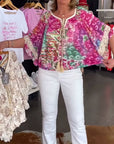 Loose Fit Bohemian Print Blouse
