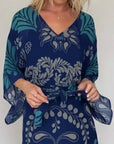 Bohemian V-Neck Loose Dress