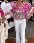 Loose Fit Bohemian Print Blouse