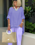 Round Neck Two-Piece Set