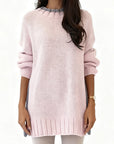 Crew Neck Contrasting Color Sweater