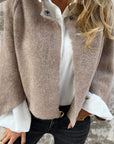 Women's Coat with Round Neck and Long Sleeves
