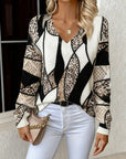 V-Neck Hollow Leopard Print Sweater