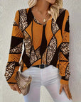 V-Neck Hollow Leopard Print Sweater