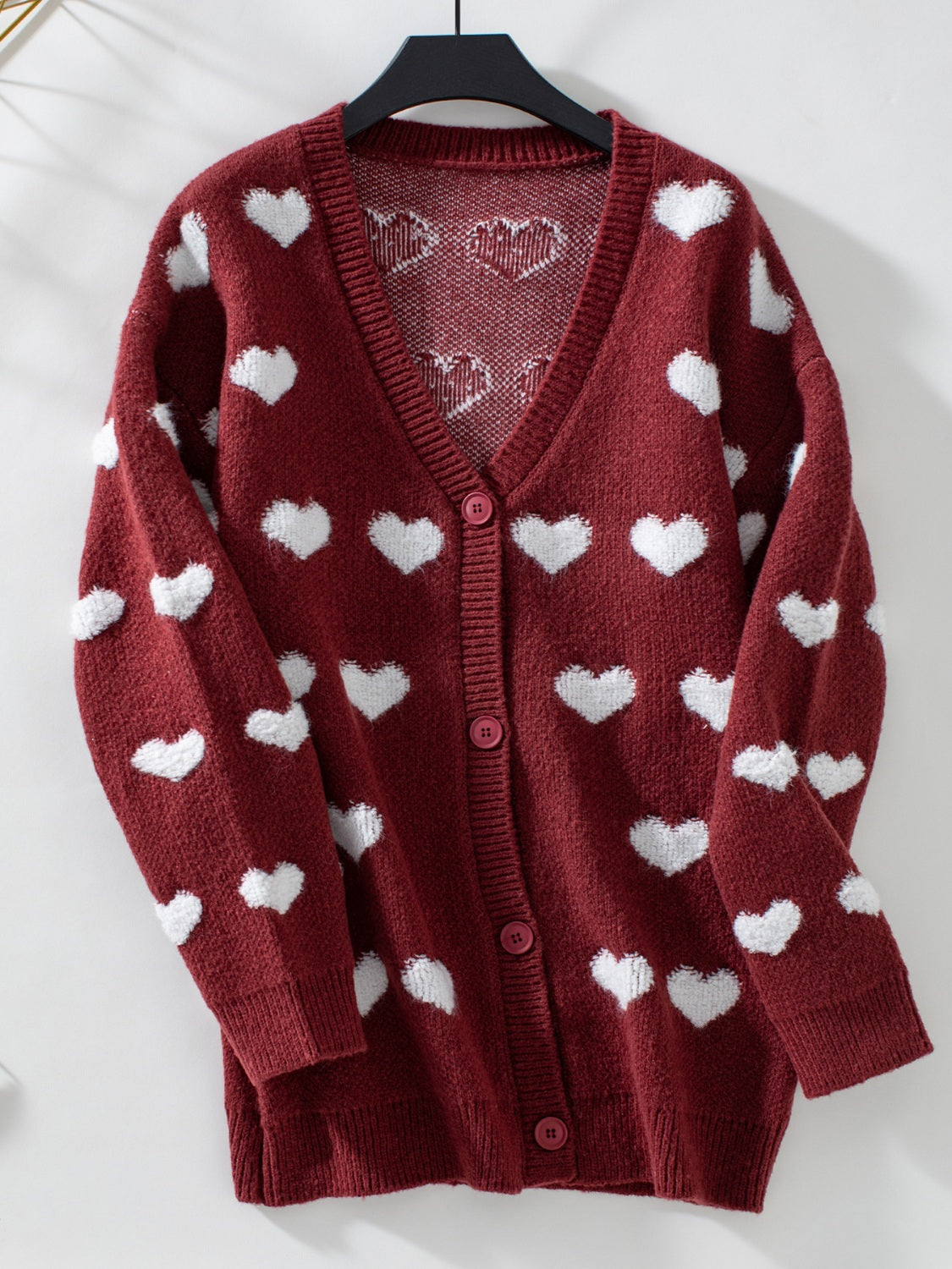 Women's Heart Knitted Cardigan