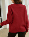 Button-Down Crew Neck Sweater
