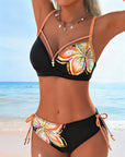 Bralette Lace-Up Printed Bikini
