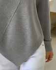 Asymmetrical Cowl Neck Sweater