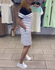 Crew Neck Casual Striped Dress