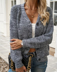 Elegant Polyester Knit Cardigan for Women