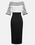 Stylish Striped Contrast Waist Dress