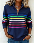 Fashionable Rainbow Striped Sweatshirt