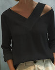 Stylish V-Neck Off-The-Shoulder Top