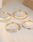 14k Golden Zirconia Stacking Rings