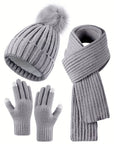 Women's Cozy Hat Scarf Gloves