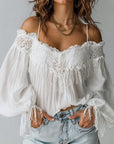 Lace And Tassel Off-The-Shoulder Top