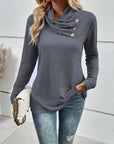 Elegant Cowl Neck Long Sleeve Sweater