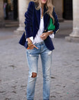 Elegant Velvet Blazer Jacket for Women