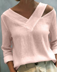 Stylish V-Neck Off-The-Shoulder Top