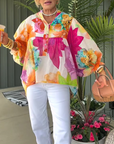 Oil Painting Style Long-Sleeved Blouse