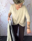 Irregular Hem V-Neck Sweater