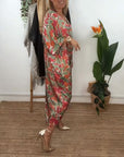 V-Neck Twist Print Dress